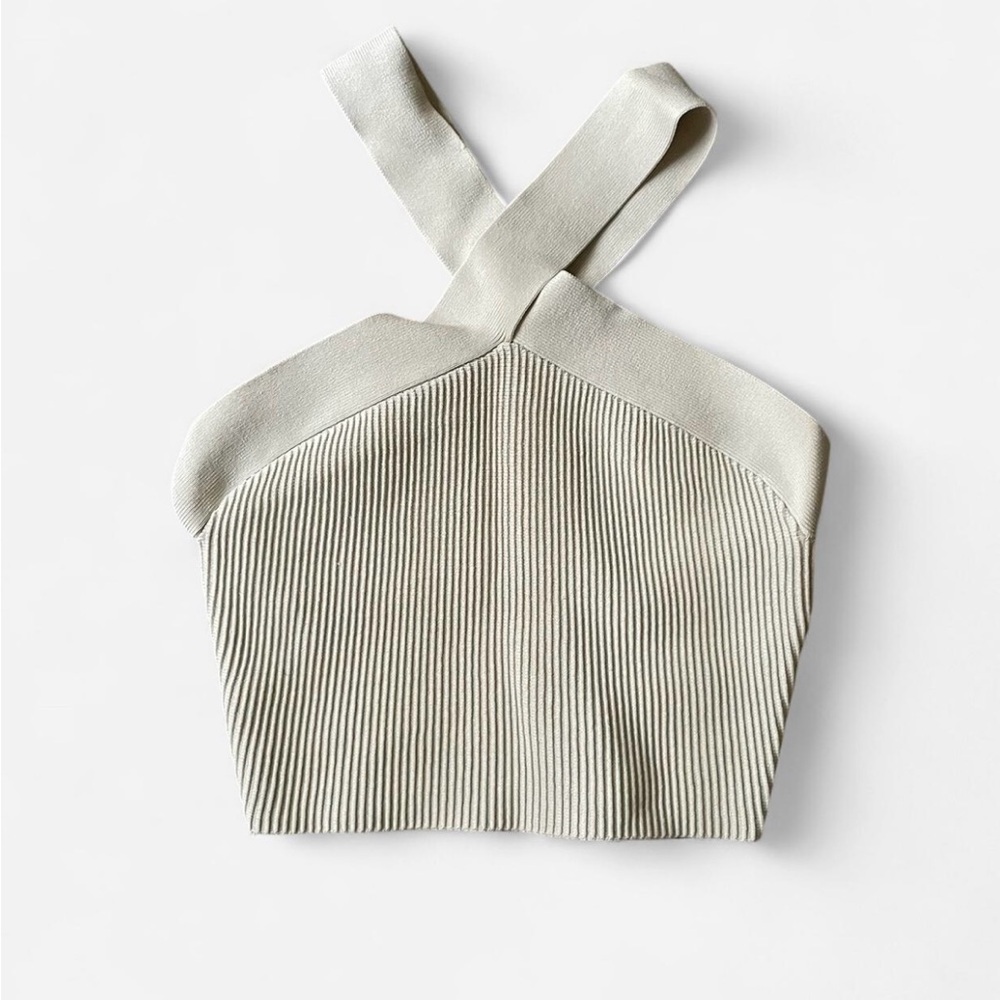 Babaton Cream Ribbed Tank Top